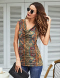 Ruched Sleeveless Dressy Tunic Top